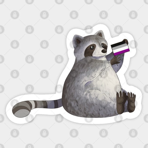 Asexual Pride Raccoon Sticker by celestialuka